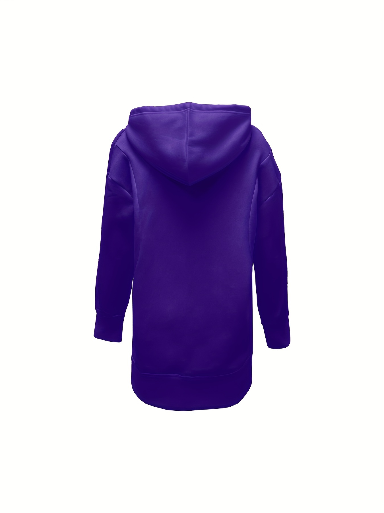 solid color kangaroo pocket hoodie casual long sleeve thigh length drawstring hoodie sweatshirt womens clothing details 16