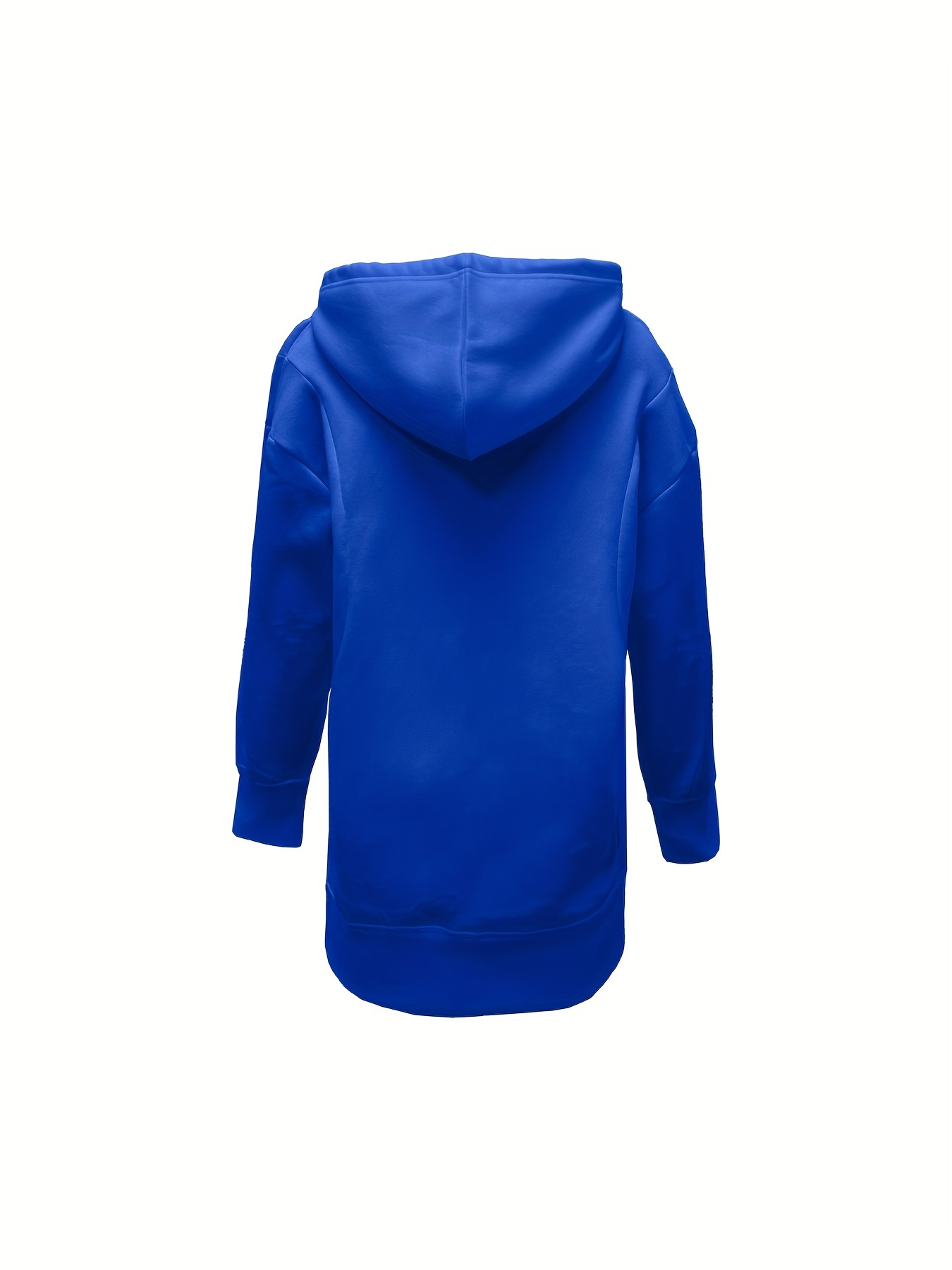 solid color kangaroo pocket hoodie casual long sleeve thigh length drawstring hoodie sweatshirt womens clothing details 21