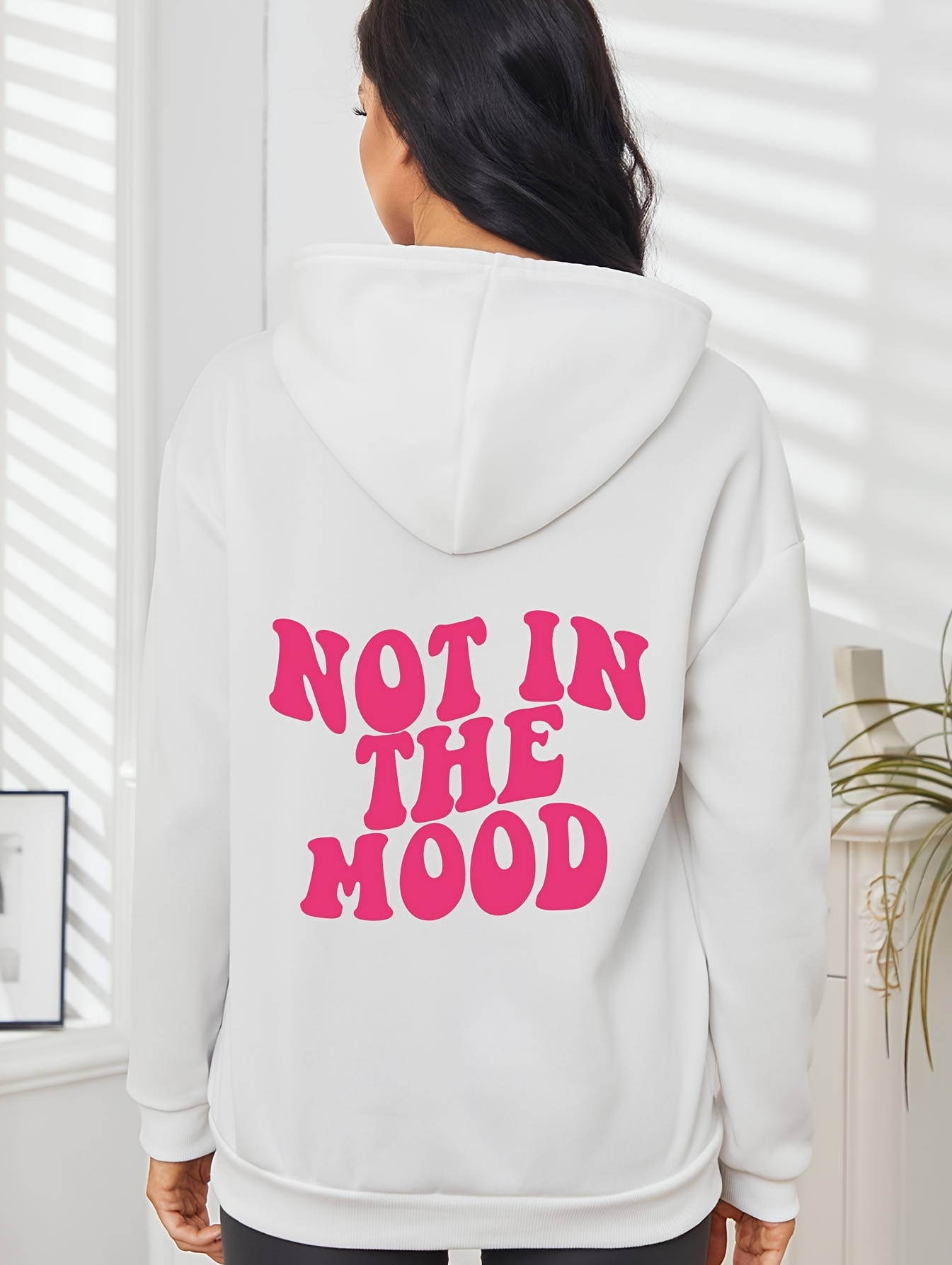 casual letter print hoodie drawstring hooded pocket fashion loose fall winter sweatshirt womens clothing details 0