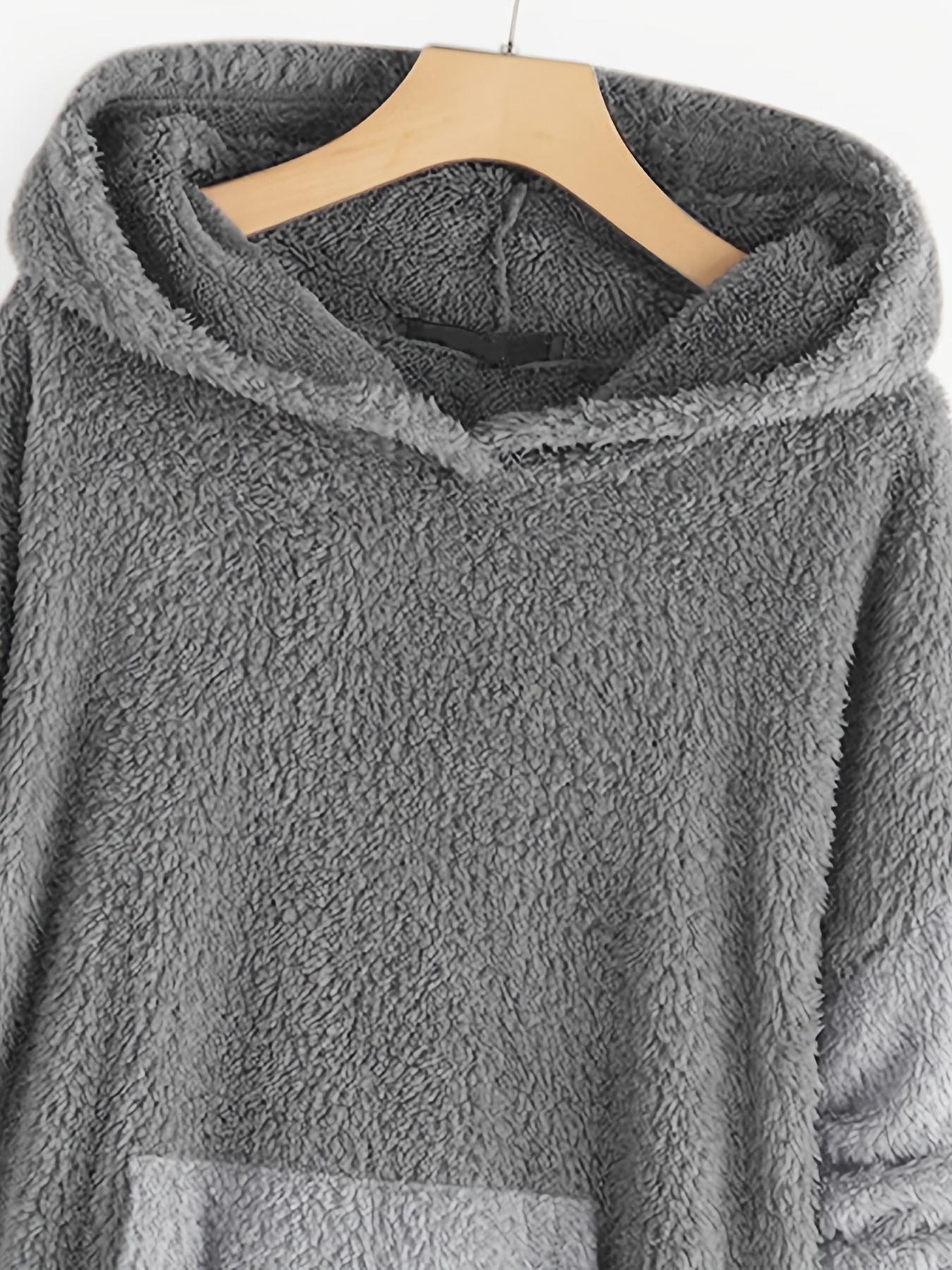 color block kangaroo pocket hoodie long sleeve thermal hoodies sweatshirt womens clothing details 3