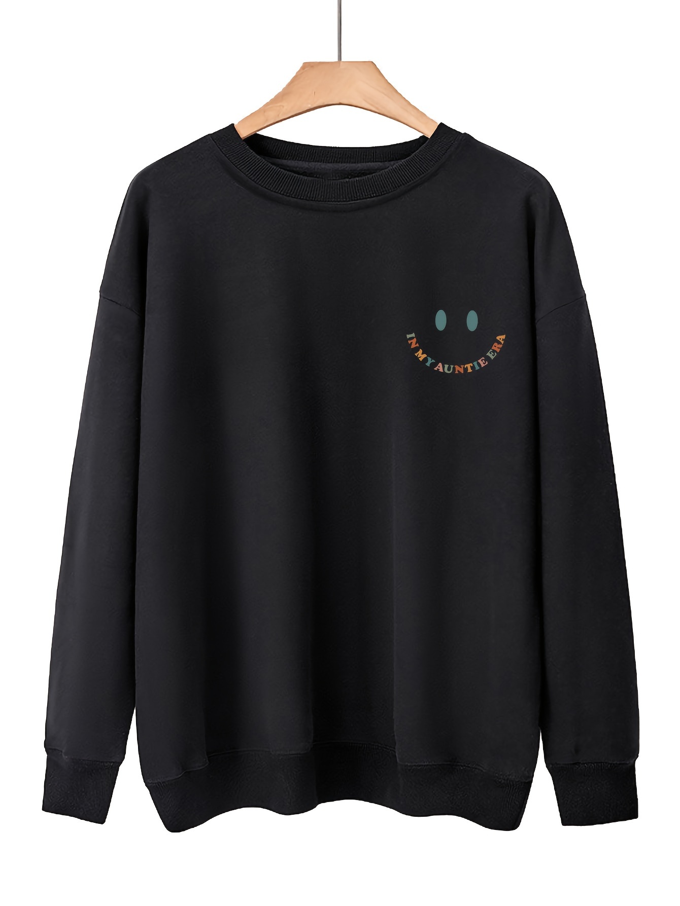 letter print pullover sweatshirt casual long sleeve crew neck sweatshirt for fall winter womens clothing details 6