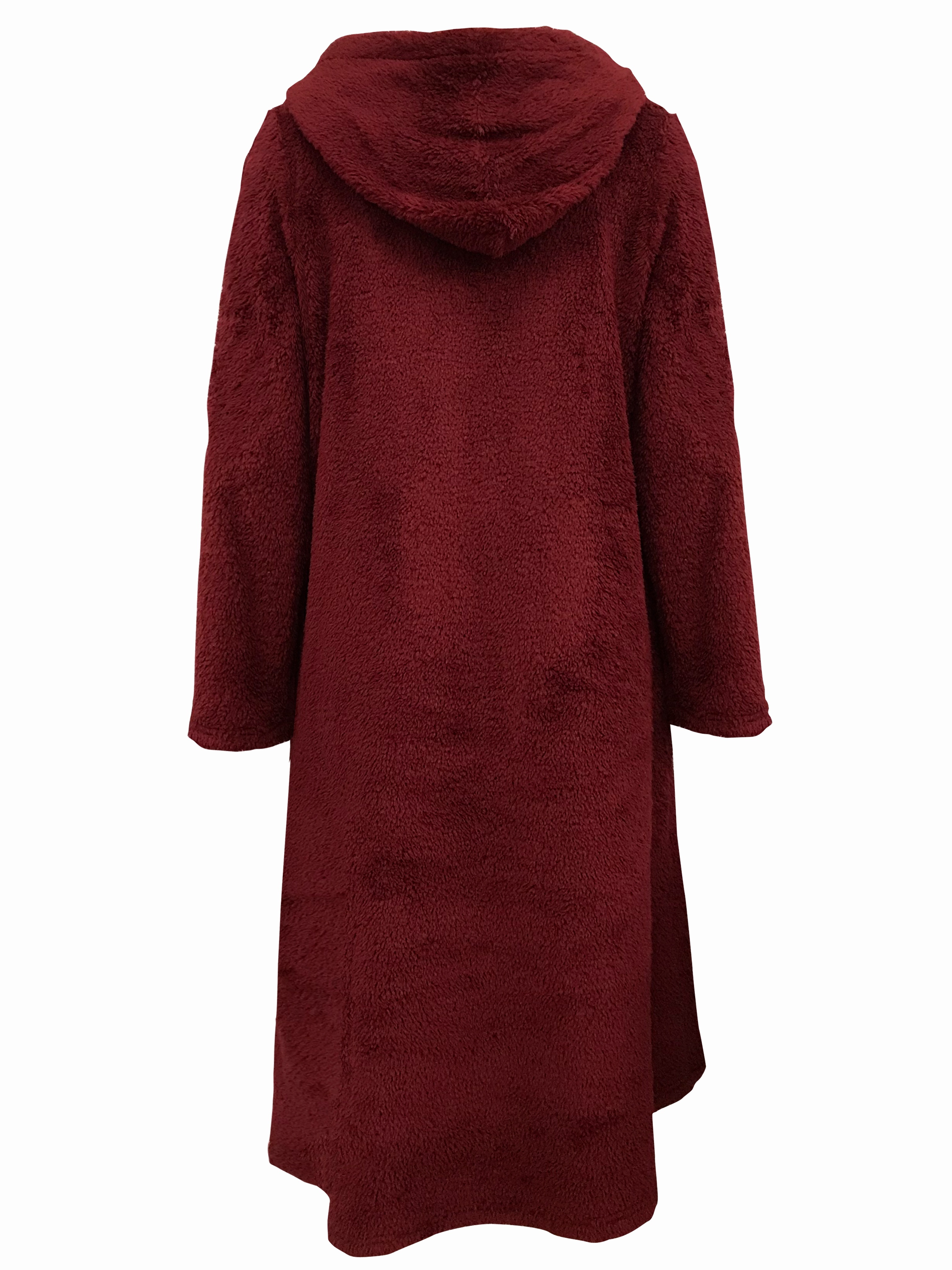 teddy hooded dress casual long sleeve winter warm dress womens clothing details 1