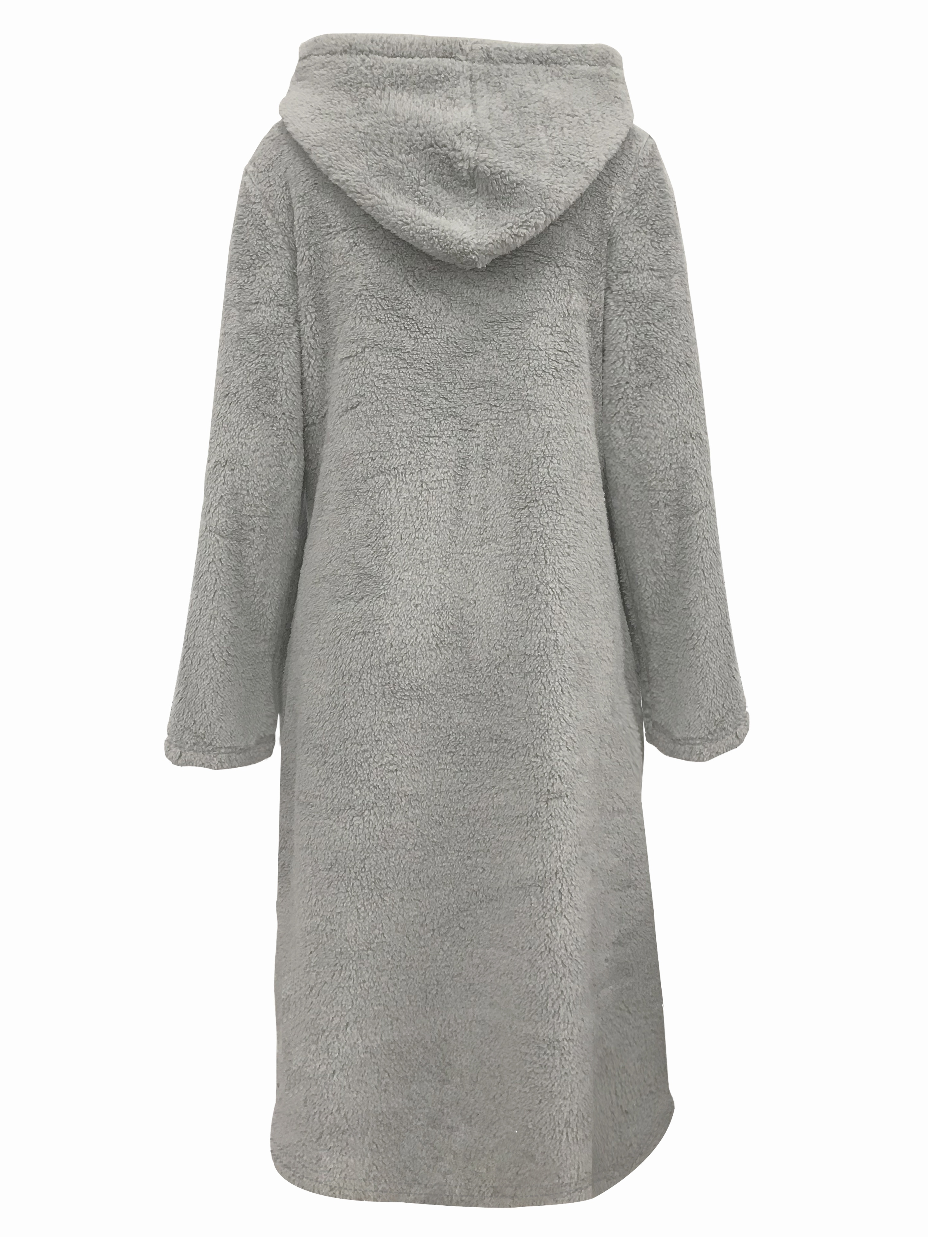 teddy hooded dress casual long sleeve winter warm dress womens clothing details 4