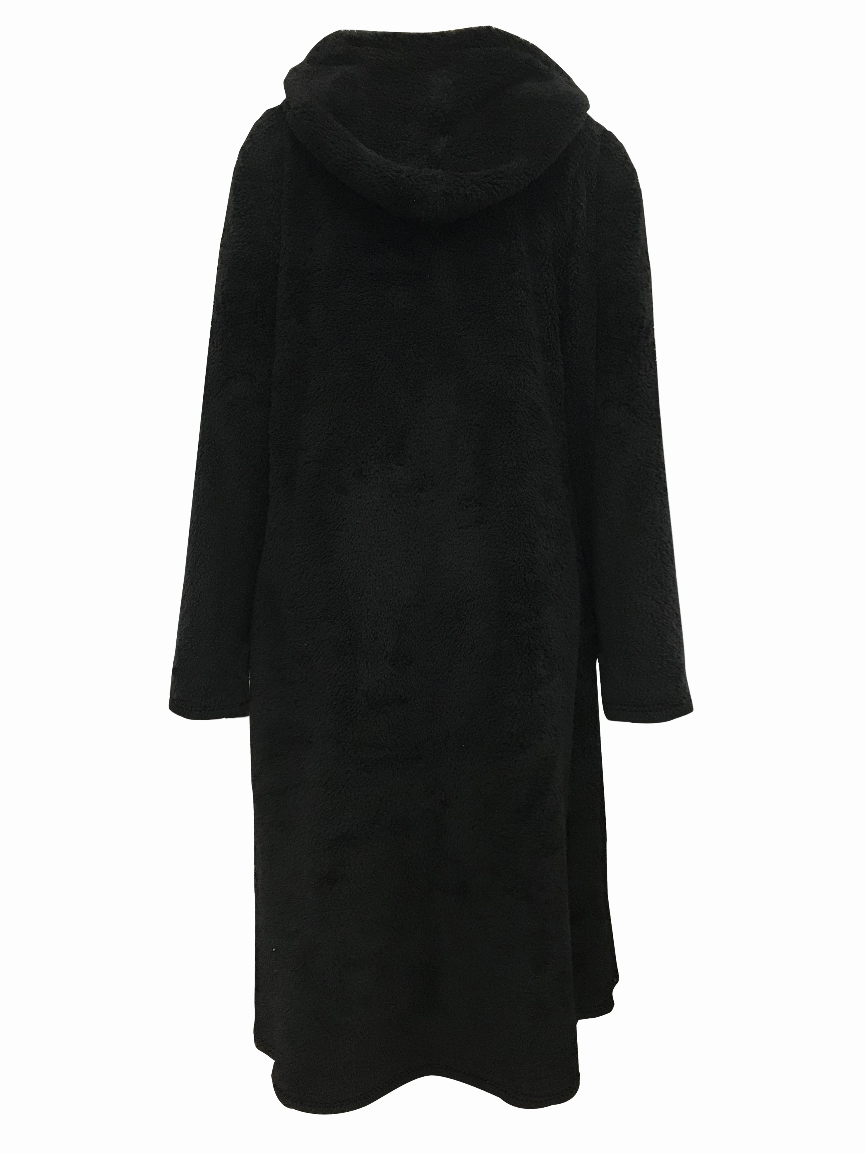 teddy hooded dress casual long sleeve winter warm dress womens clothing details 7