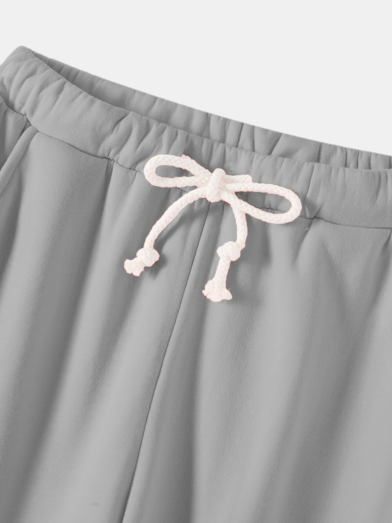 solid drawstring thermal sweatpants versatile loose comfy jogger pants womens clothing details 1