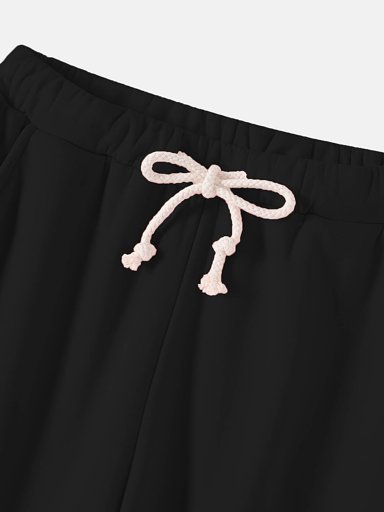 solid drawstring thermal sweatpants versatile loose comfy jogger pants womens clothing details 6