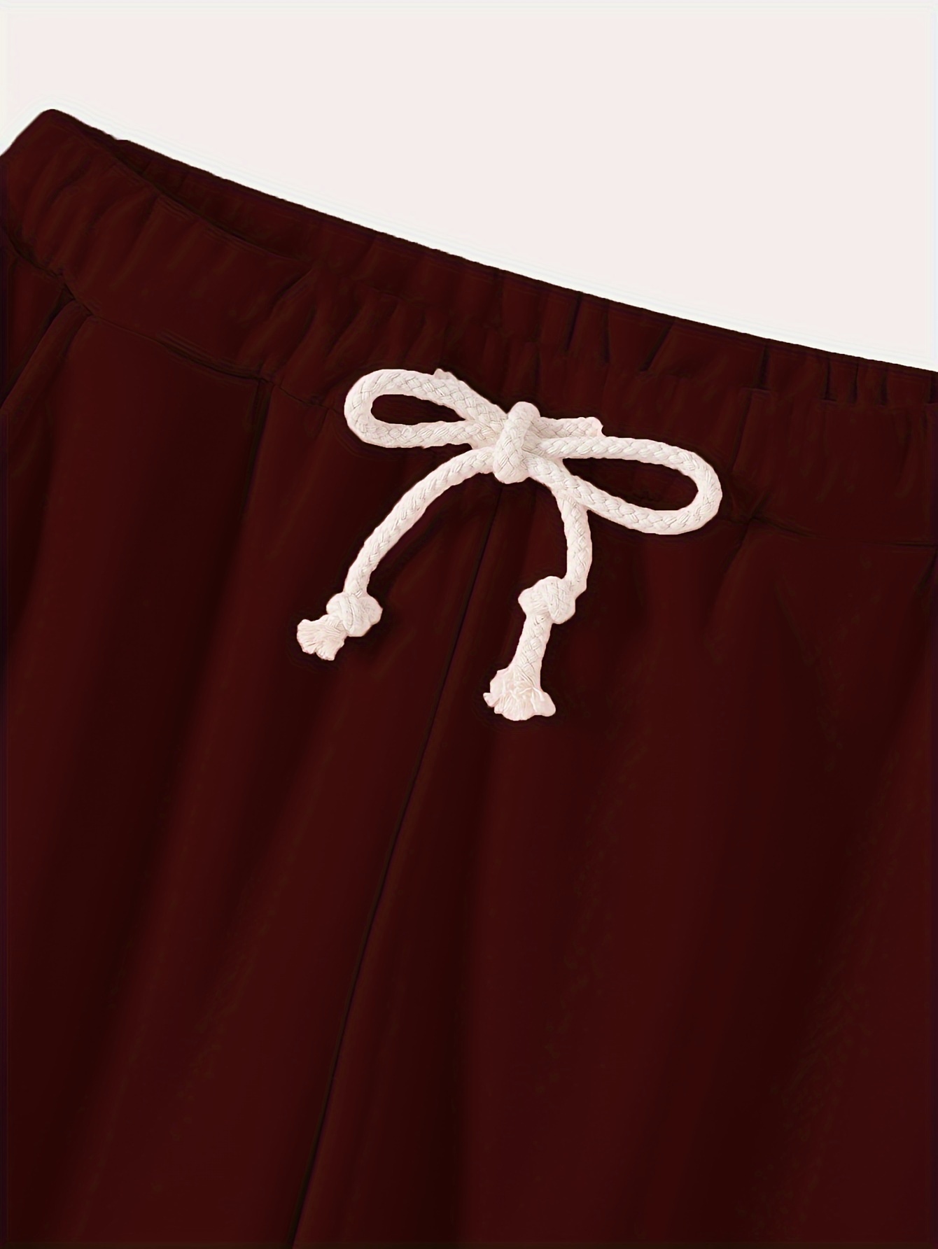 solid drawstring thermal sweatpants versatile loose comfy jogger pants womens clothing details 11