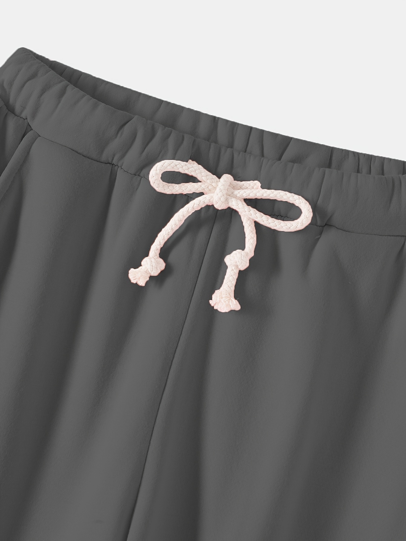 solid drawstring thermal sweatpants versatile loose comfy jogger pants womens clothing details 21