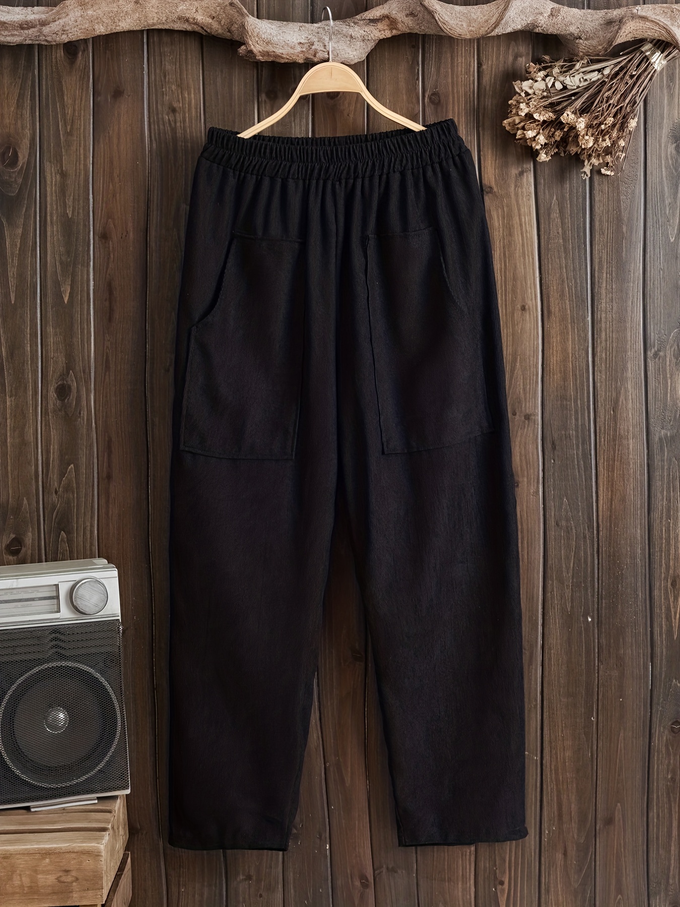 slant pockets harem pants casual loose pants for spring summer womens clothing details 16