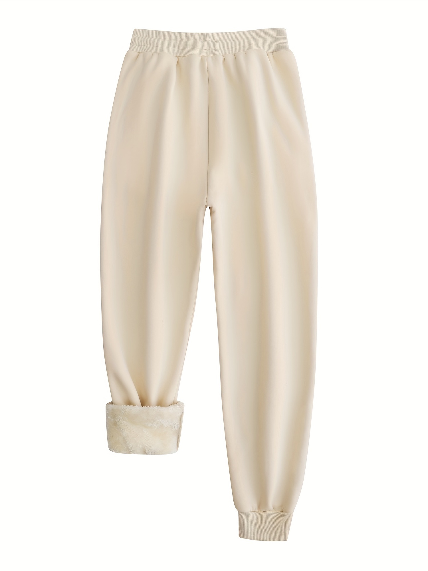 plush thermal pants, winter plush thermal pants casual drawstring pocket pants womens clothing details 3