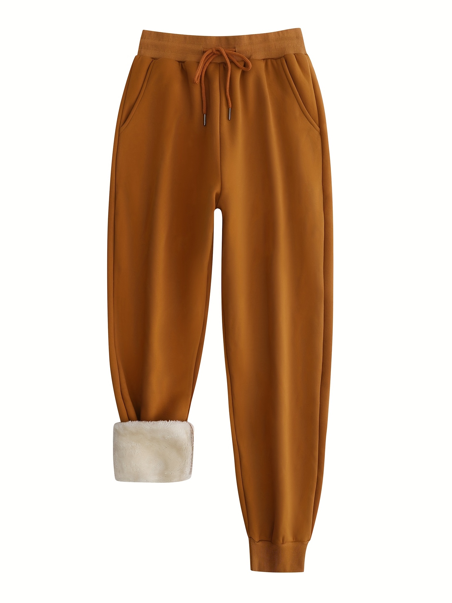 plush thermal pants, winter plush thermal pants casual drawstring pocket pants womens clothing details 12