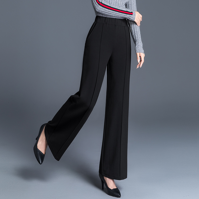 solid high waist straight leg pants casual draped pocket pants womens clothing details 2