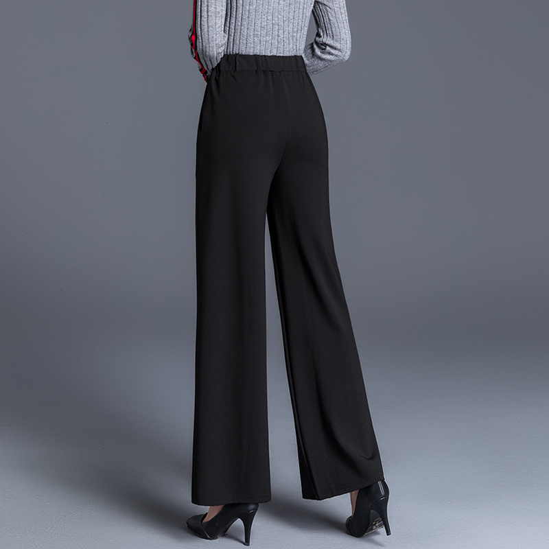 solid high waist straight leg pants casual draped pocket pants womens clothing details 5